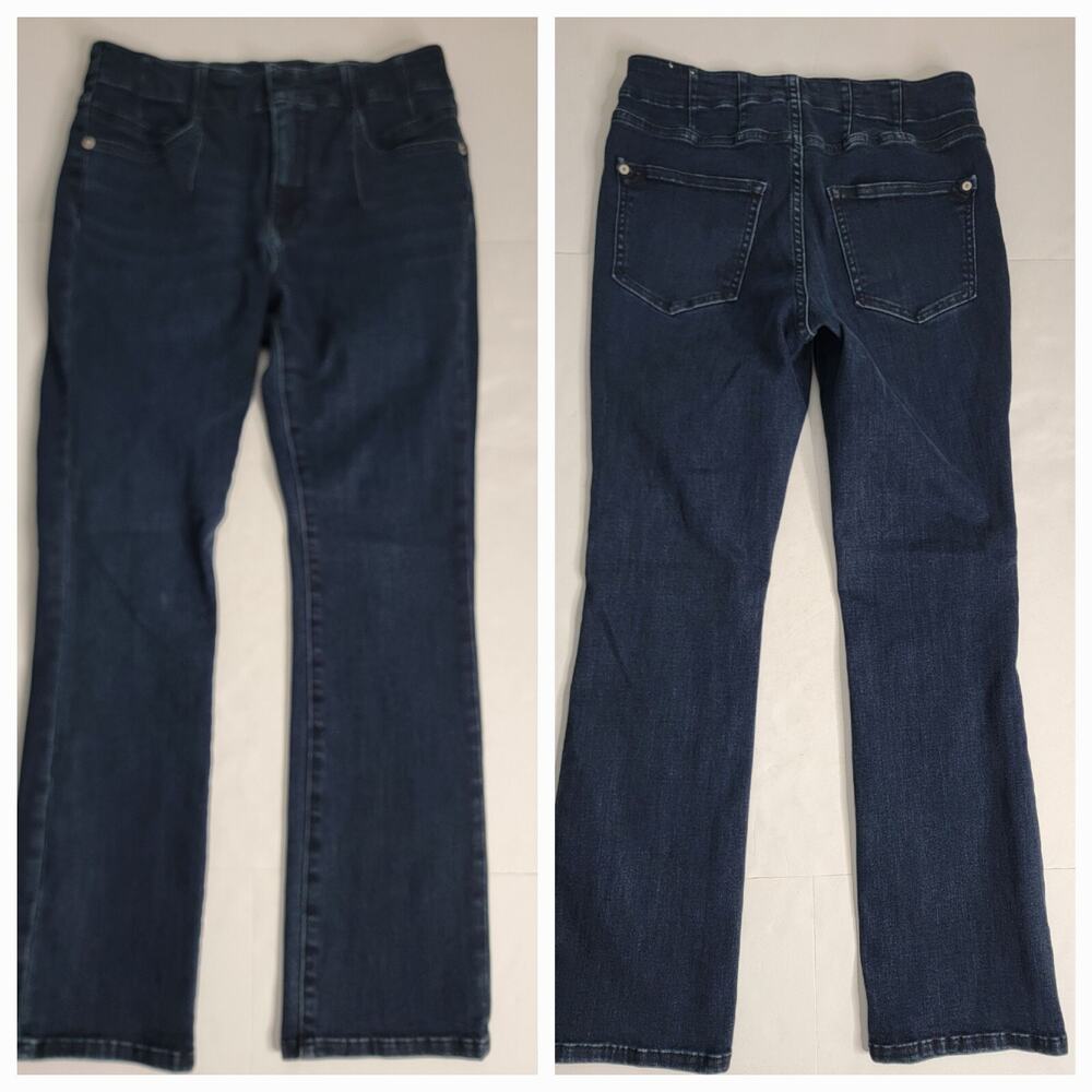 Anthropologie Women's Straight Leg Jeans in Dark Blue Denim